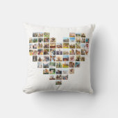 Modern Elegant Family Heart Shaped Photo Collage クッション (正面)