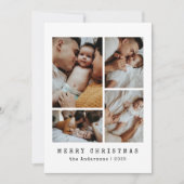 Modern Elegant Family Photo Collage Christmas シーズンカード (正面)