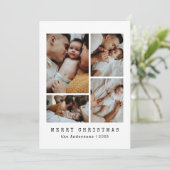 Modern Elegant Family Photo Collage Christmas シーズンカード (スタンド正面)
