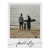 Modern Elegant Family Photo Script Typography ポスター (正面)