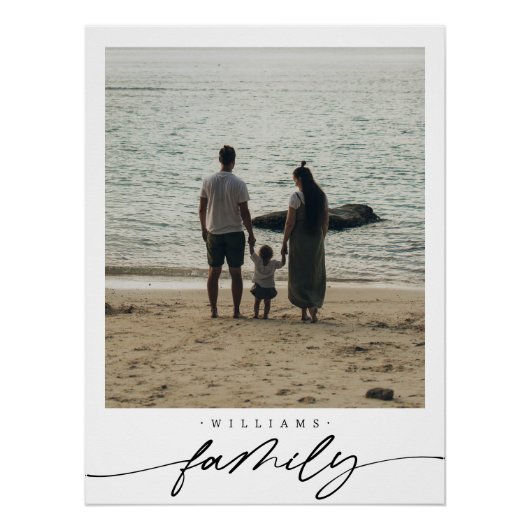 Modern Elegant Family Photo Script Typography ポスター (正面)