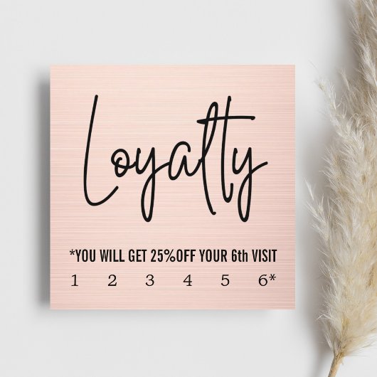 Modern Elegant Faux Rose Gold Loyalty Card ロイヤリティカード