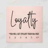 Modern Elegant Faux Rose Gold Loyalty Card ロイヤリティカード (正面)