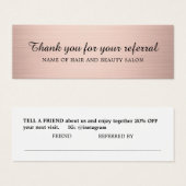 Modern Elegant Faux Rose Gold Salon Mini (正面&裏面)