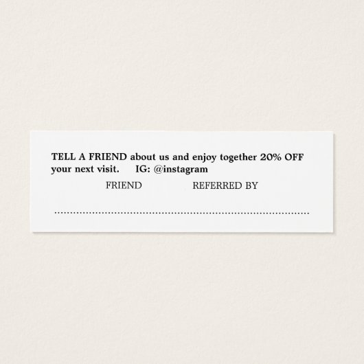 Modern Elegant Faux Rose Gold Salon Mini (裏面)