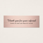 Modern Elegant Faux Rose Gold Salon Mini (正面)