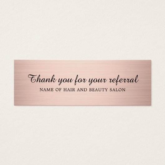 Modern Elegant Faux Rose Gold Salon Mini (正面)