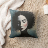 Modern Elegant Female Portrait Art クッション (ブランケット)