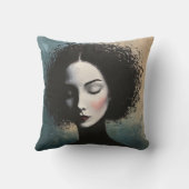 Modern Elegant Female Portrait Art クッション (裏面)