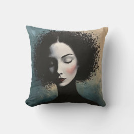 Modern Elegant Female Portrait Art クッション