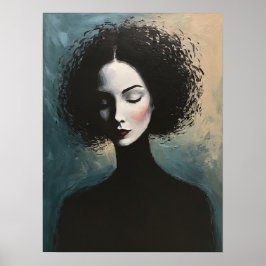 Modern Elegant Female Portrait Art ポスター