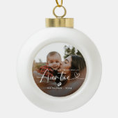 Modern Elegant First Christmas As Auntie Photo セラミックボールオーナメント (正面)