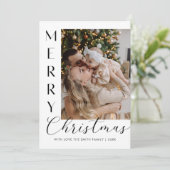 Modern Elegant Five Photo Collage Christmas シーズンカード (スタンド正面)