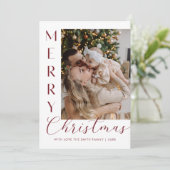 Modern Elegant Five Photo Collage Christmas シーズンカード (スタンド正面)