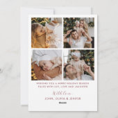 Modern Elegant Five Photo Collage Christmas シーズンカード (裏面)