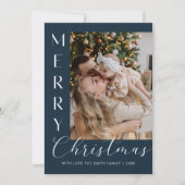 Modern Elegant Five Photo Collage Christmas シーズンカード (正面)