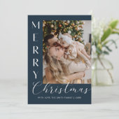 Modern Elegant Five Photo Collage Christmas シーズンカード (スタンド正面)