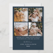 Modern Elegant Five Photo Collage Christmas シーズンカード (裏面)