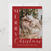 Modern Elegant Five Photo Collage Christmas シーズンカード (正面)