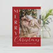 Modern Elegant Five Photo Collage Christmas シーズンカード (スタンド正面)