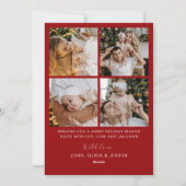 Modern Elegant Five Photo Collage Christmas シーズンカード (裏面)