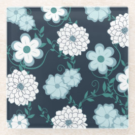 Modern Elegant Floral Coaster ガラスコースター