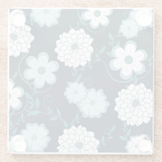 Modern Elegant Floral Coaster ガラスコースター (裏面)