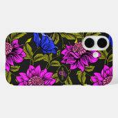 Modern Elegant Floral Pattern Monogram Case-Mate iPhoneケース (裏面 (横))