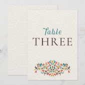 Modern Elegant Floral Wreath Wedding Table Number 招待状 (正面/裏面)