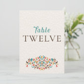 Modern Elegant Floral Wreath Wedding Table Number 招待状 (スタンド正面)