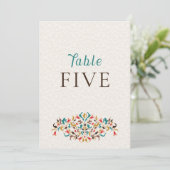 Modern Elegant Floral Wreath Wedding Table Number 招待状 (スタンド正面)
