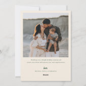 Modern Elegant Folk Floral Christmas Photo シーズンカード (裏面)