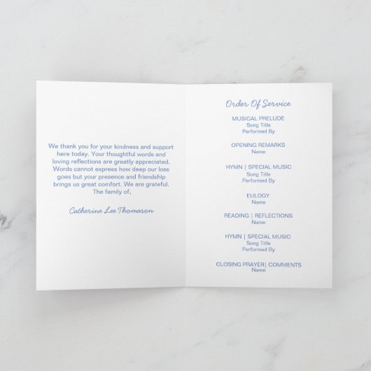 Modern Elegant Funeral Program With Photo プログラム (内部)