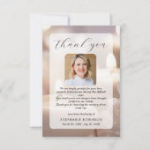 Modern Elegant Funeral Sympathy Memorial Photo サンキューカード (正面)