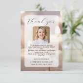 Modern Elegant Funeral Sympathy Memorial Photo サンキューカード (スタンド正面)
