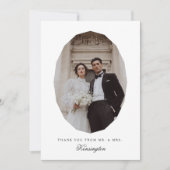 Modern Elegant Geometric Photo Wedding サンキューカード (正面)