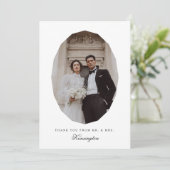 Modern Elegant Geometric Photo Wedding サンキューカード (スタンド正面)