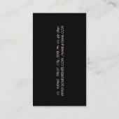 Modern Elegant Glitter Girl Hair Black 名刺 (裏面)