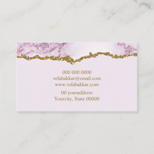 Modern Elegant Glitter Marble  名刺 (裏面)