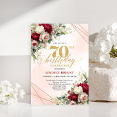 Modern Elegant Gold 70th Birthday Celebration  招待状
