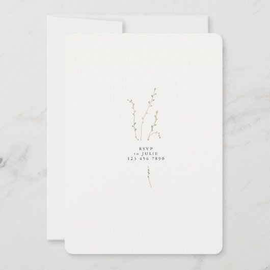 Modern Elegant Gold & Black Calligraphy Baptism  招待状 (裏面)