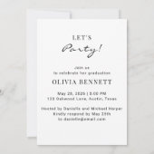 Modern Elegant Gold Border Photo Graduation 招待状 (裏面)