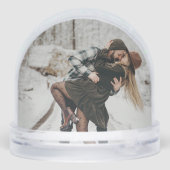 Modern Elegant Gold Brushstroke Photo Snow Globe (裏面)