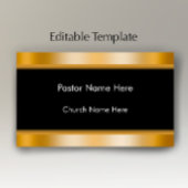 Modern Elegant Gold Custom Text Church Pastor  名刺