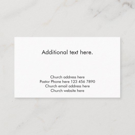 Modern Elegant Gold Custom Text Church Pastor  名刺 (裏面)