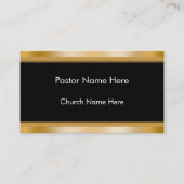 Modern Elegant Gold Custom Text Church Pastor  名刺 (正面)