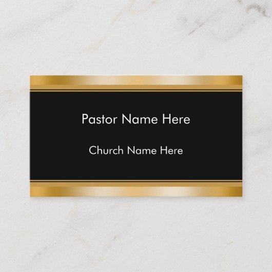 Modern Elegant Gold Custom Text Church Pastor  名刺 (正面)