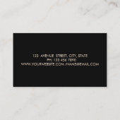 Modern Elegant Gold Frame Confetti,Scissors Hair 名刺 (裏面)