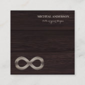 Modern Elegant Gold Infinity Symbol Wood  スクエア名刺 (正面)