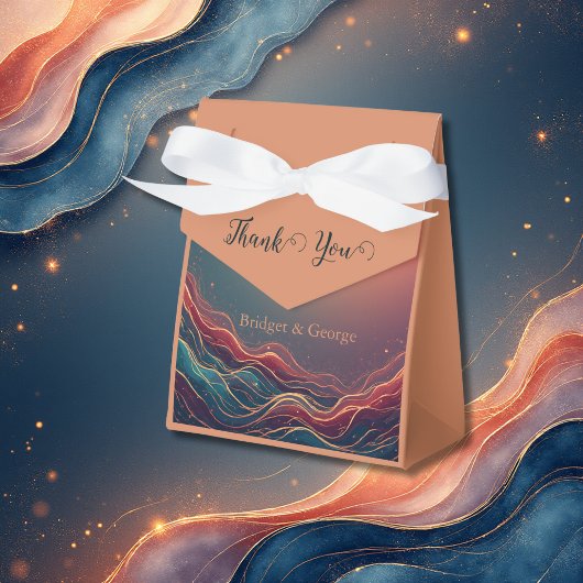 Modern Elegant Gold Marble Navy Terracotta Wedding フェイバーボックス